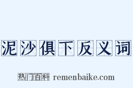 泥沙俱下反义词是什么意思的图片